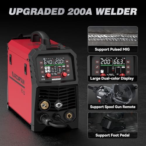 ARCCAPTAIN Pulse MIG Welder 200A Aluminum Welding Machine 110V 220V MIG200P