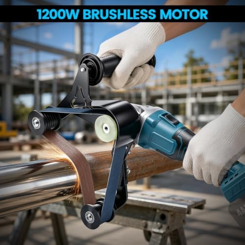 1200W Brushless Cordless Pipe Belt Sander, 3 Speeds Adjustable Tube Sander