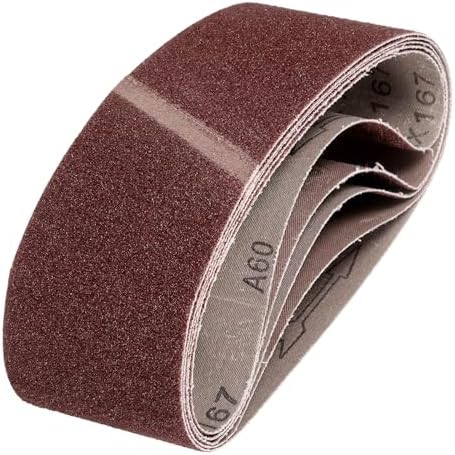 HARFINGTON 3 x 21 Inch Sanding Belts, 6 Pcs 60 Grits Aluminum Oxide Abrasive Belt Sander File Belt for Woodworking, Metal Polishing, Knife Sharpener