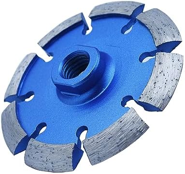 4 Inch 0.375" Width 5/8"-11 Arbor Diamond Crack Chaser Grinidng Wheel for Concrete, 0.375 Inch Thick Segments Diamond Mortar Joint Raking Blade (4" x 0.375")