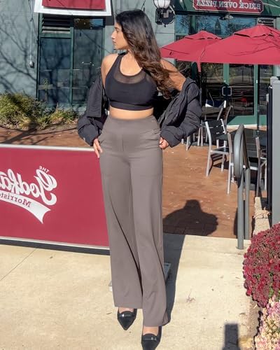 G4Free Yoga Pants for Women Wide Leg Pants with Pockets High Waisted
