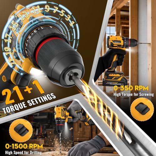 21V Brushless Combo Kits 3/8" Cordless Drill & 1/4" Impact Driver