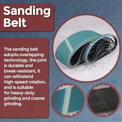 6 Pcs Sanding Belts 2 x 42 Inch 40 Grit Zirconia