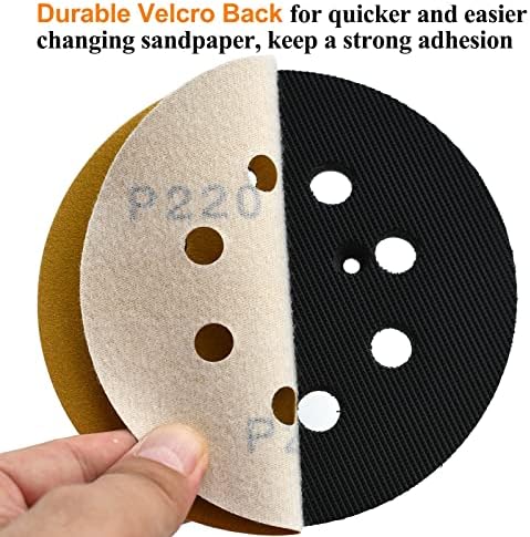 5-Inch 8-Hole Hook and Loop Sanding Discs 220-Grit, 200-Pack