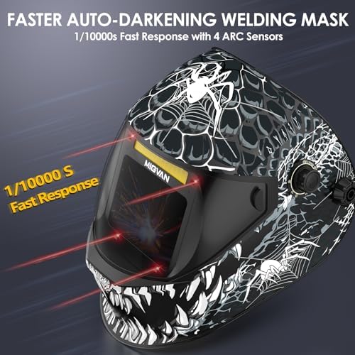 Welding Helmet Auto Darkening True Color Large Viewing, Welding Hood Solar/Rechargeable Battery Powered, Wide Shade 4/5-13 with 4 Arc Sensor, Optical Clarity Welding Mask for TIG MIG ARC Grind