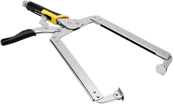 4 PCS C Type Welding Clamps, Silvery 18 Inch Locking Pliers, Face Clamp for Clamping and Fixing Objects