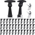 Mudder 40 Pcs Rubber Latches T-Handle Steel Brackets for Hood Cabinet | Elastic Rubber Strap, Stainless Steel Brackets, Flexible Hasp for Vehicle Engine Hood, Tool Box, Cabinet Secure