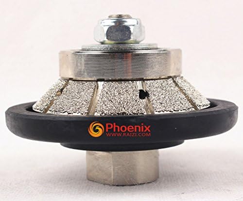 Raizi 3/8 inch Demi Bullnose Half Bullnose Diamond Hand Profile Wheel Router Bits 45 Degree Bevel Edge for Granite Concrete Marble Countertop Edge (E10)