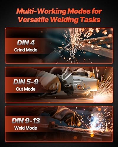 VEVOR Welding Helmet Auto Darkening, 3.94" x 2.34" True Color Welding Hood, Solar-Powered Welder Mask with 4 Arc Sensors, Wide Shade 4/5-9/9-13 for TIG MIG ARC Weld Grinding Cutting - METIS Series