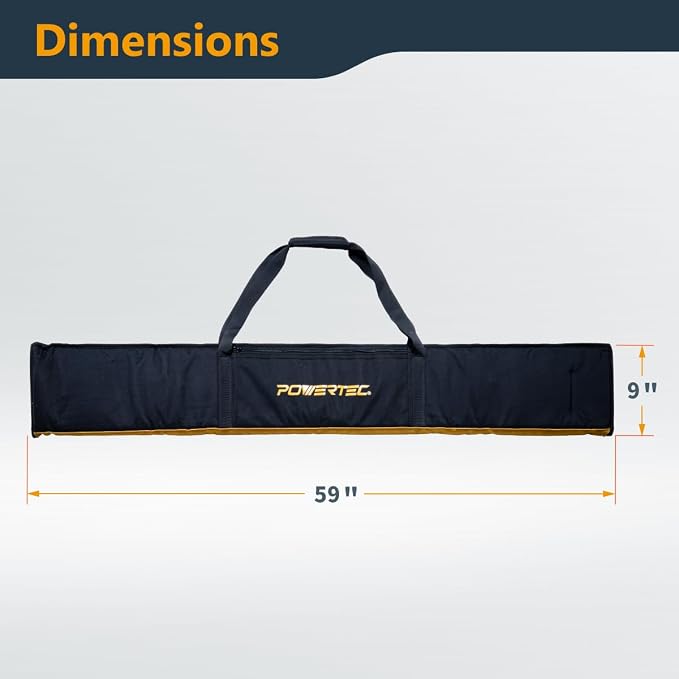 POWERTEC 71411V 59" Track Saw Guide Rail Bag for Makita, and DEWALT | W/Dual-Sided Padding For Secure Rail Placement