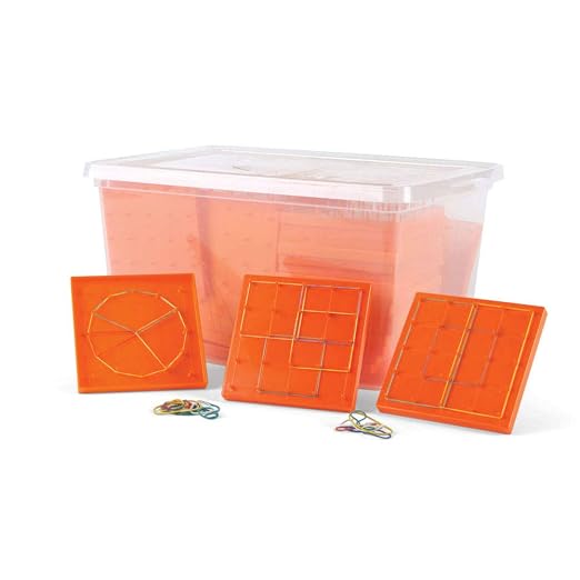 hand2mind Geoboards Classroom Kit, Geoboards with Rubber Bands, Geometry Board, Kindergarten Math Manipulatives, Rubber Band Peg Board, Hands On Math Kit, Geometric Shapes for Classroom (Set of 30)