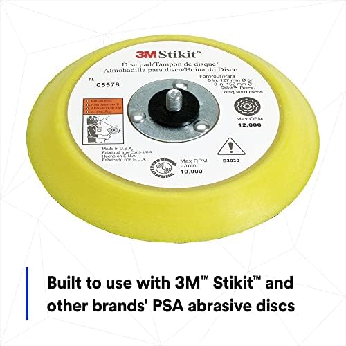 3M Stikit Abrasive Disc Back-up Pad, 05576, Blue, 6 in x 3/4 in 5/16-24