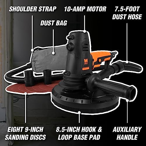 WEN DW1085 10-Amp Variable Speed Handheld Drywall Sander with Dust Hose and Collection Bag , Black