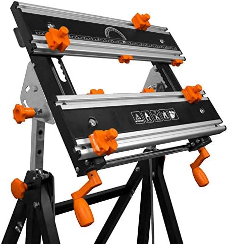 WEN Portable Work Bench with Steel Construction, Clamping Vises, and Adjustable Height and Bevel (WB2322T)