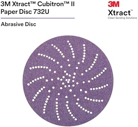 3M Xtract Cubitron II Paper Disc, 732U, 80+ C-weight, 5 in x NH, Die 500LG