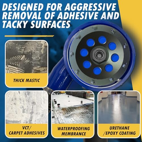 7" PCD Grinding Wheel for Epoxy, Glue, Mastic Removal, 9 Segments