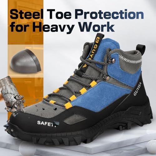 GUSAYEX Steel Toe Boots for Men Puncture Resistant Work Boots