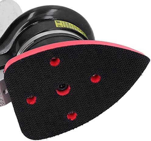 LiebeWH Random Orbital Air Sander, Pneumatic Corner Detail Polishing Tool with Ergonomic Handle 12000 RPM Stainless Steel Rubber Body 102 x 70 mm Pad for Wood Metal