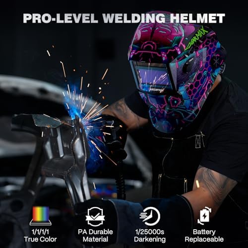 ARCCAPTAIN Welding Helmet Auto Darkening, 1/25000s Response, Shade 4/9-13