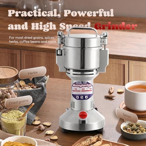 Moongiantgo Grain Mill Grinder Electric, 300g Upright, 110V