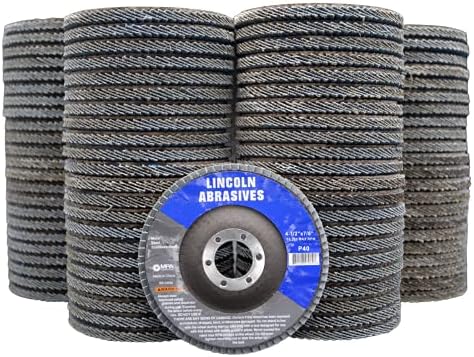 100 Pack Flap Discs, 40 Grit 4.5" x 7/8" Sanding Wheels for Angle Grinder