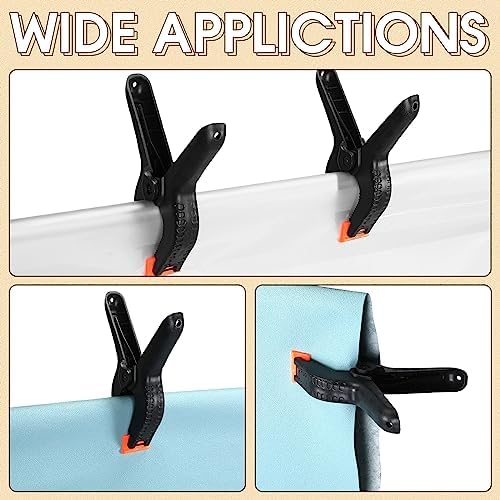 Tanlade 50 Pcs 6'' Spring Clamps Bulk Heavy Duty Spring Clips with Jaw Opening Backdrop Clips Clamps for Backdrop Stand Nylon Plastic Woodworking Clamps for Crafts Photography Art DIY