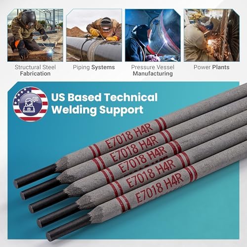 E7018 H4R Welding Rod 3/32”, 25 lb Pack, Premium Quality Low Hydrogen Carbon Steel Stick Electrode (SMAW), Vacuum Sealed & Waterproof Durable Packaging, Suitable for Stick Welding Tools