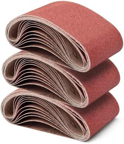 Taokyid 3x21 Sanding Belts for Belt Sander, 8 Each of 40 60 80 Grit, 24 Pcs