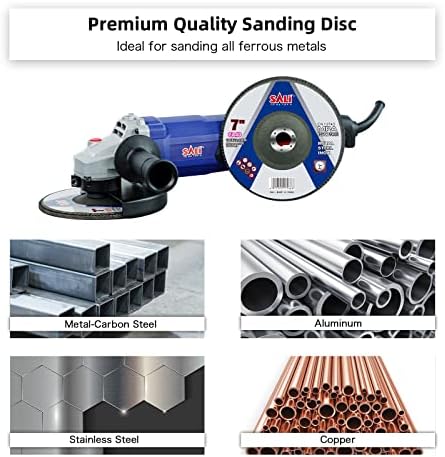 Sali 10 Pack Flap Disc 40 Grit 7" x 7/8-Inch Sanding Disc Bevel Type #29 Premium and Industrial Grade Angle Grinder Grinding Wheel High Performance Edge Grinding