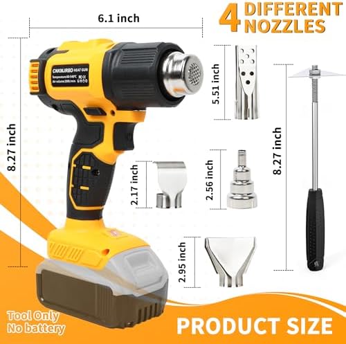 Cordless Heat Gun Compatible with DeWalt 20V Battery(Battery Not Included)