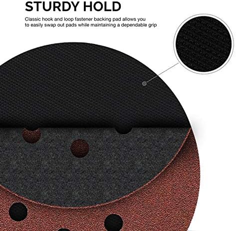 Neiko 30266A Flexible-Edge Hook-and-Loop PU Backing Pad for DA Sander Polisher Buffer, 5 Inches by 5/16 Inches, 24 Thread