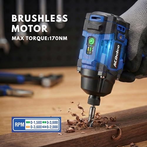 ACDelco G12 Series 12V Cordless Combo Kit, Brushless 1/4" Impact Driver (125 ft-lbs) & 3/8" Drill Driver (265 in-lbs), 4-Mode Control, (1) 2.0Ah Battery & Charger, 2-Tool Kit, ARI12185-K2