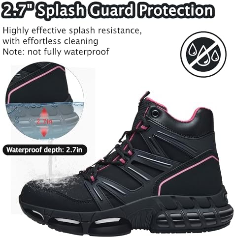 KOIFISH Steel Toe Work Boots for Men Women, Waterproof Steel Toe Boots