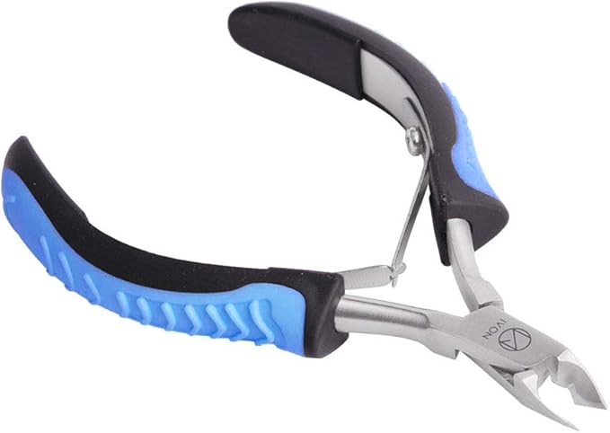 IVON Cuticle Trimmer, Professional Non-Slip Cuticle Cutter Stainless Steel Nipper Blue
