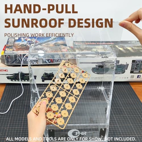 OPHIR Acrylic Polishing Dust Box with LED Light for Grinding &Craft Work