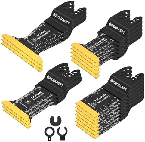 EXKRAEFT 18 PCS Titanium Multitool Blades, Oscillating Saw Blades for Metal
