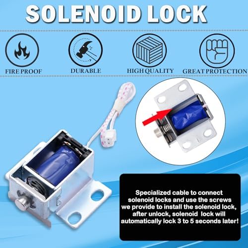 Black keypad Gun Safe Lock Replacement with Solenoid Lock