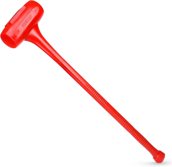 NEIKO 02882B 12 Lb Dead Blow Hammer, 36-1/2” Long, Red, Unibody Molded, Ergonomic Textured Handle, Spark and Rebound Resistant, One Piece Steel Core, 3 Inch Head