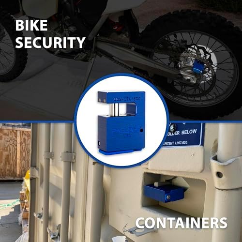 PACLOCK's 17-600-Series Block-Lock, UCS, High Performance 6-Pin Cylinder, One Lock Keyed to a Number U-Pick! w/ 2 Keys, Blue Anodized Aluminum
