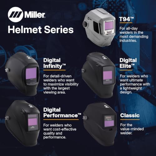 Miller Classic Series Welding Helmet, ClearLight™, Shade 8-13, VSi Black