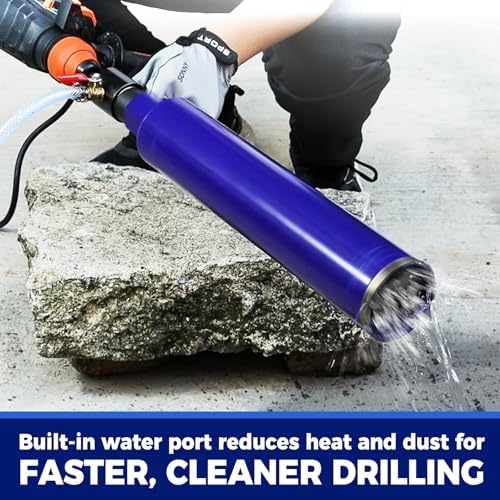 3" Pro Core Drill Bit with SDS Max Water Injection Adapter (1-1/4"-7 UNC),14" Depth Upgraded Welded Wet Core Bits for Concrete with Rebar, Brick, Masonry,Stucco,Mortar (Include Water Hose Kit)