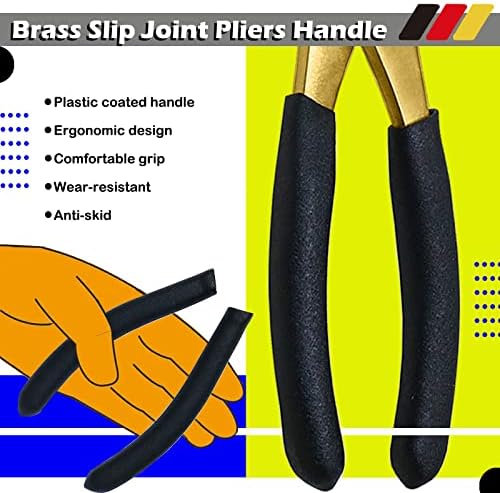 WEDO 4-Piece Brass Pliers Set,8" Snipe Nose Pliers,6" Slip Joint Pliers,7" Diagonal Cutting Pliers,10" Groove Joint Pliers, Non-Slip Handle