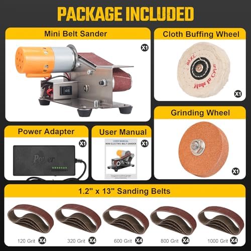3-in-1 Mini Belt Sander 7-Speed Knife Sharpener Bench Grinder
