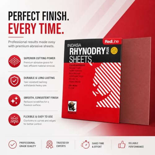 Buy Indasa Red Line Rhynodry Heavy Duty Sanding Sheets, 5 Series (5-1200)