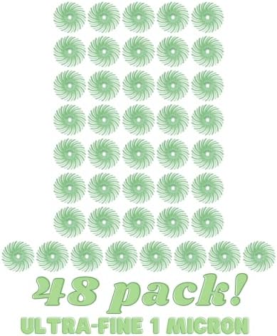 Dedeco Sunburst Radial Bristle Discs 48-Pack - 5/8" Curved - Light Green 14000 Grit (Ultra-Fine, 1 Micron) - Aluminum Oxide for Polishing & Finishing