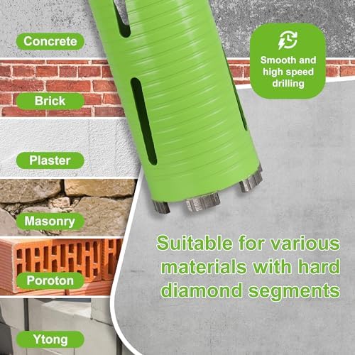 4 Inch Dry Core Drill Bit, 5/8"-11 Threaded Concrete Core Bit