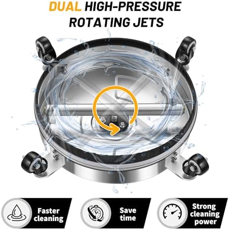 LidoDola 14'' Pressure Washer Surface Cleaner, Power Washer Accessory