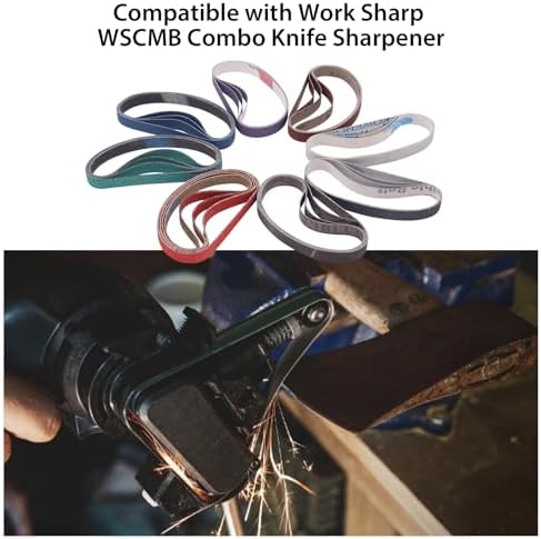 1/2" x 10" Replacement Knife Sharpener Sanding Belts,32 Pack