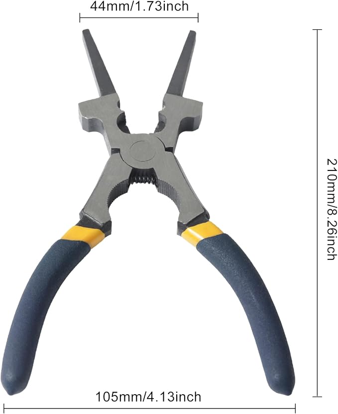 Professional 8" Weliding Pliers, Sharp MIG Pliers for Rust Resistant, Long Nose with Anti-slip Handle - Durable and Effecient (2PCS)