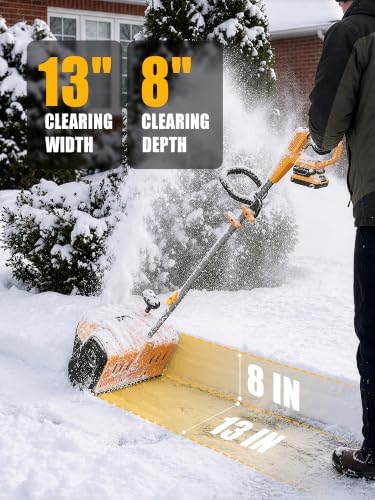 13" Cordless Snow Shovel Compatible with DeWalt 20V MAX Battery (Bare Tool)